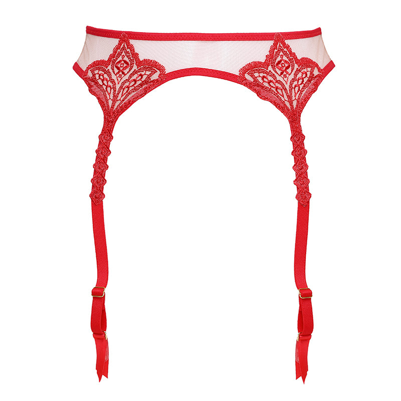 Pas Morgana beżowo-czerwony C606