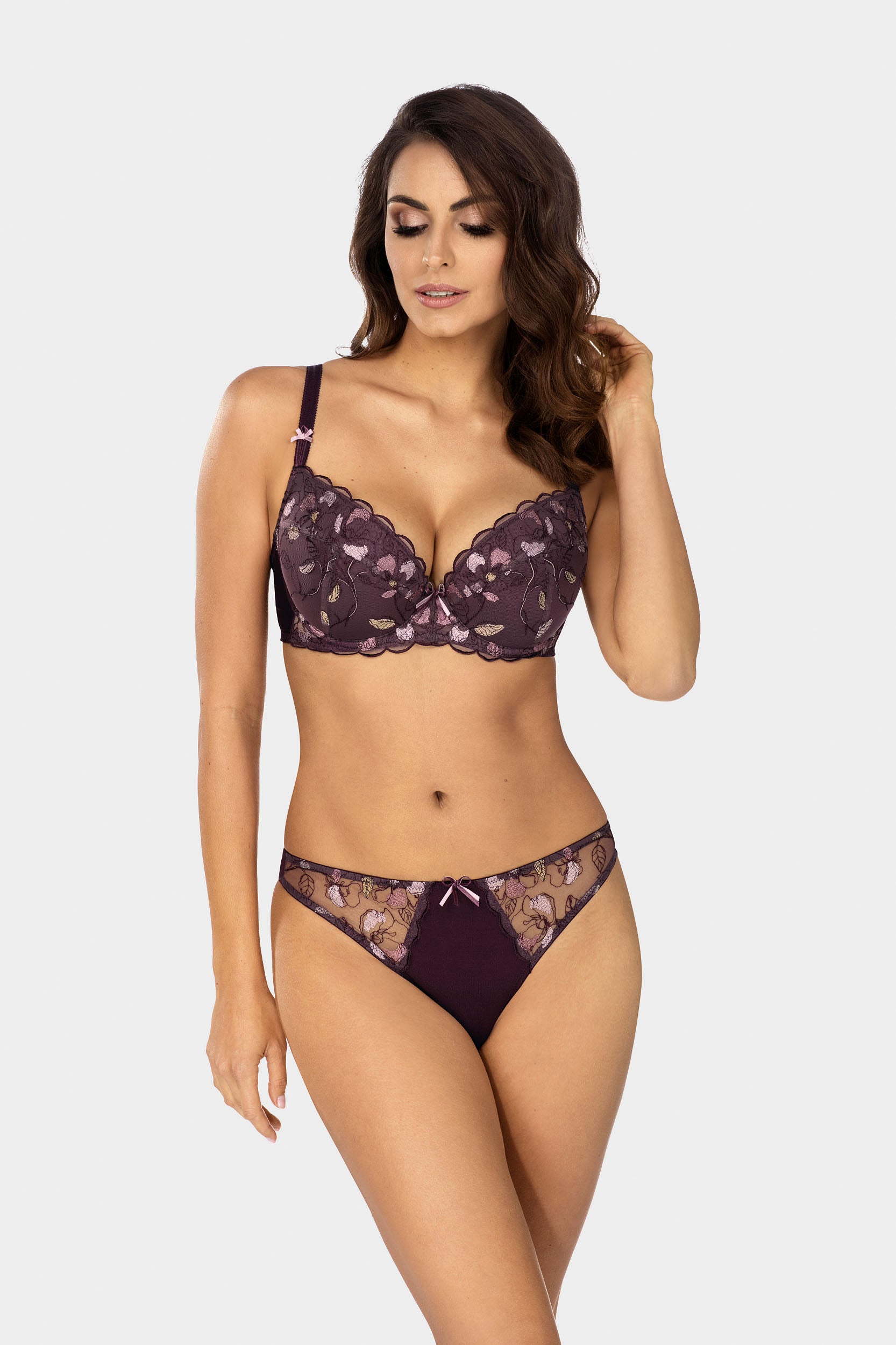 Biustonosz Promes fioletowy B214 Push Up