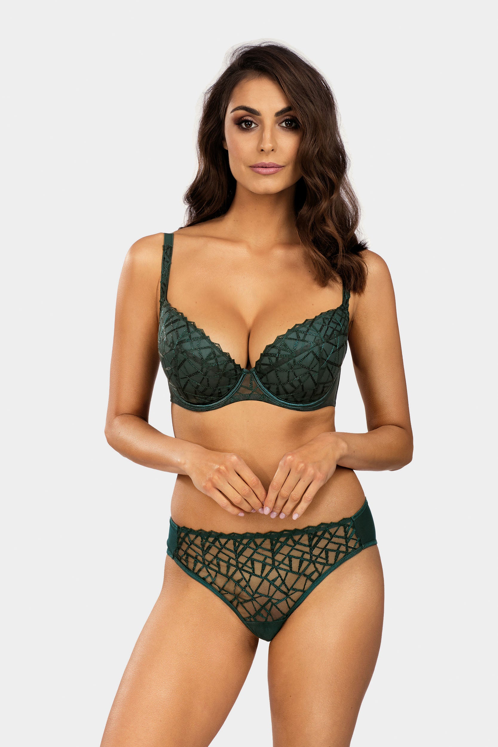 Biustonosz Diamond zielony B214 Push Up