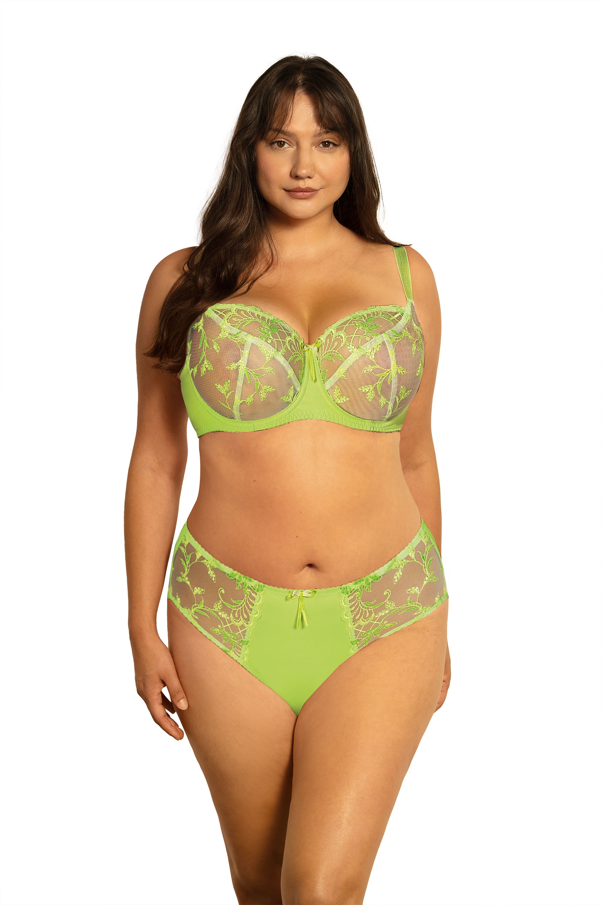 Figi Viviana neonowo-zielony C124 wysokie