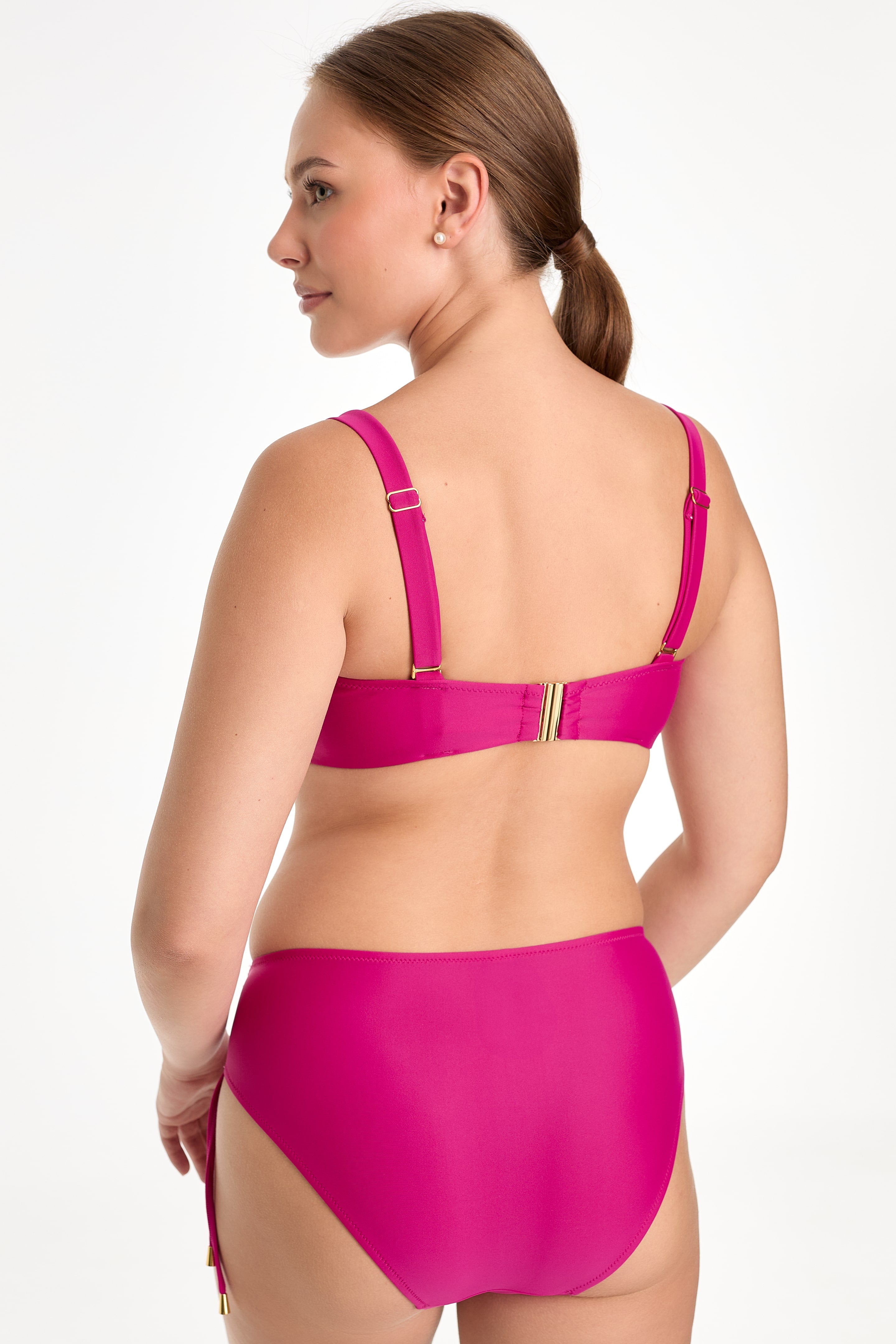 Biustonosz plażowy Capri fuksja KB341 Push Up Bardotka