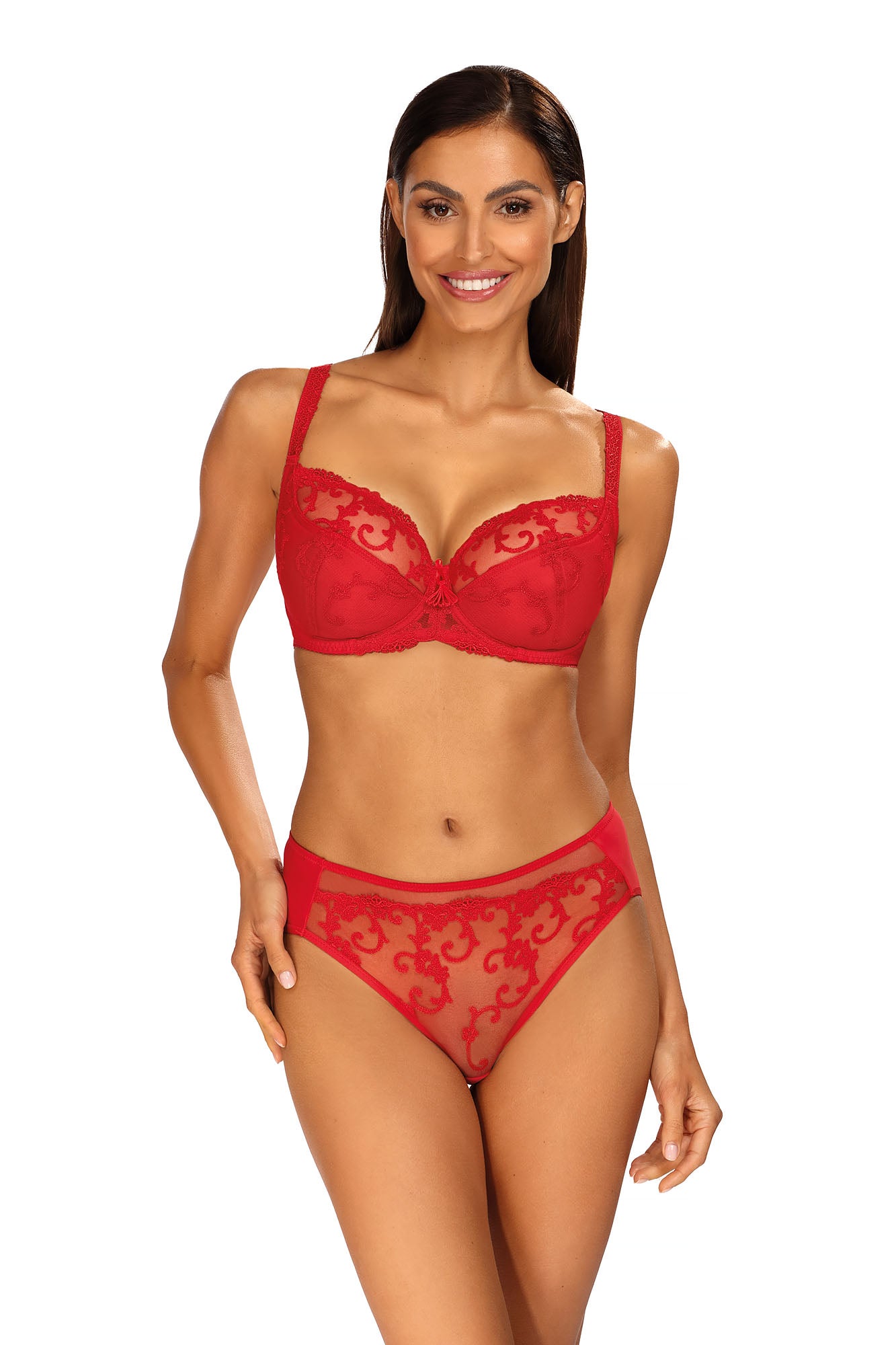 Biustonosz Sybila czerwony B150 Semi Soft