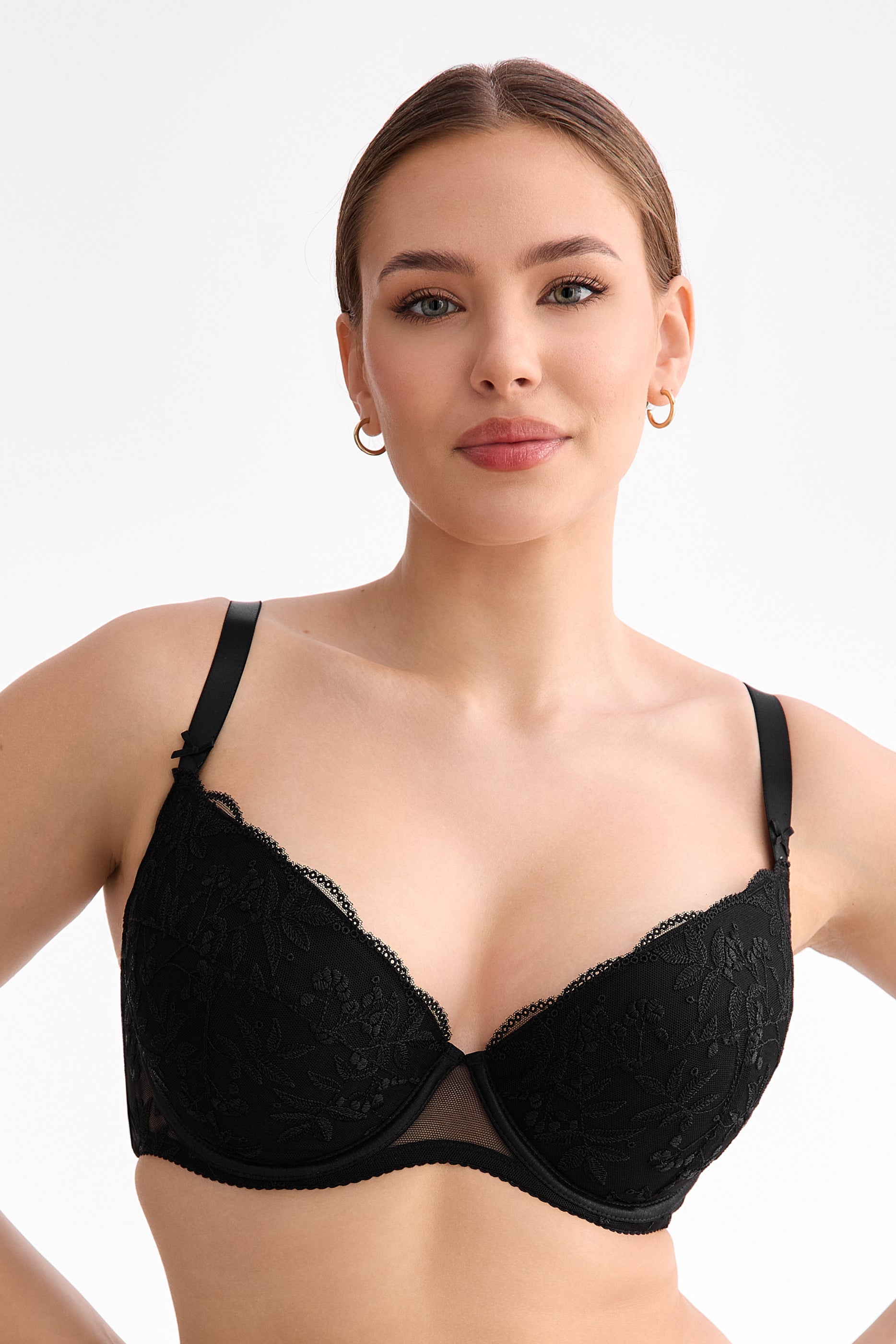 Biustonosz Fiora czarny B214 Push Up