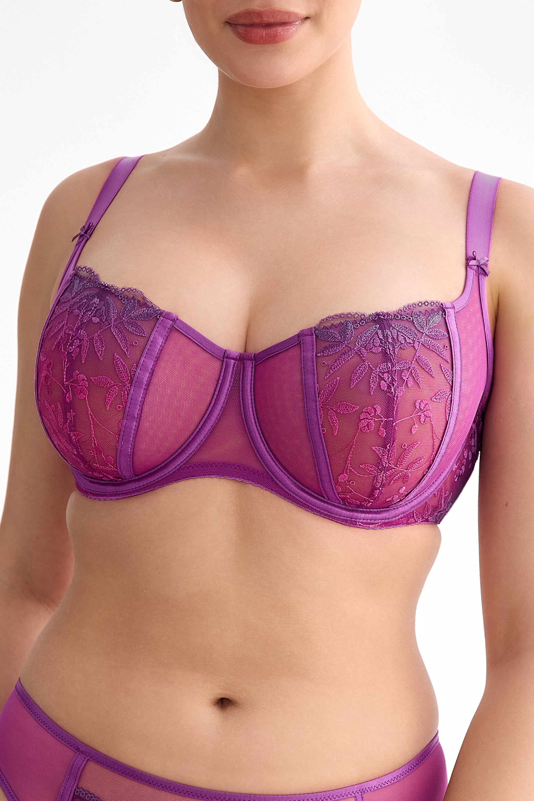 Biustonosz Fiora fuksja-ombre B136 Soft Balconette