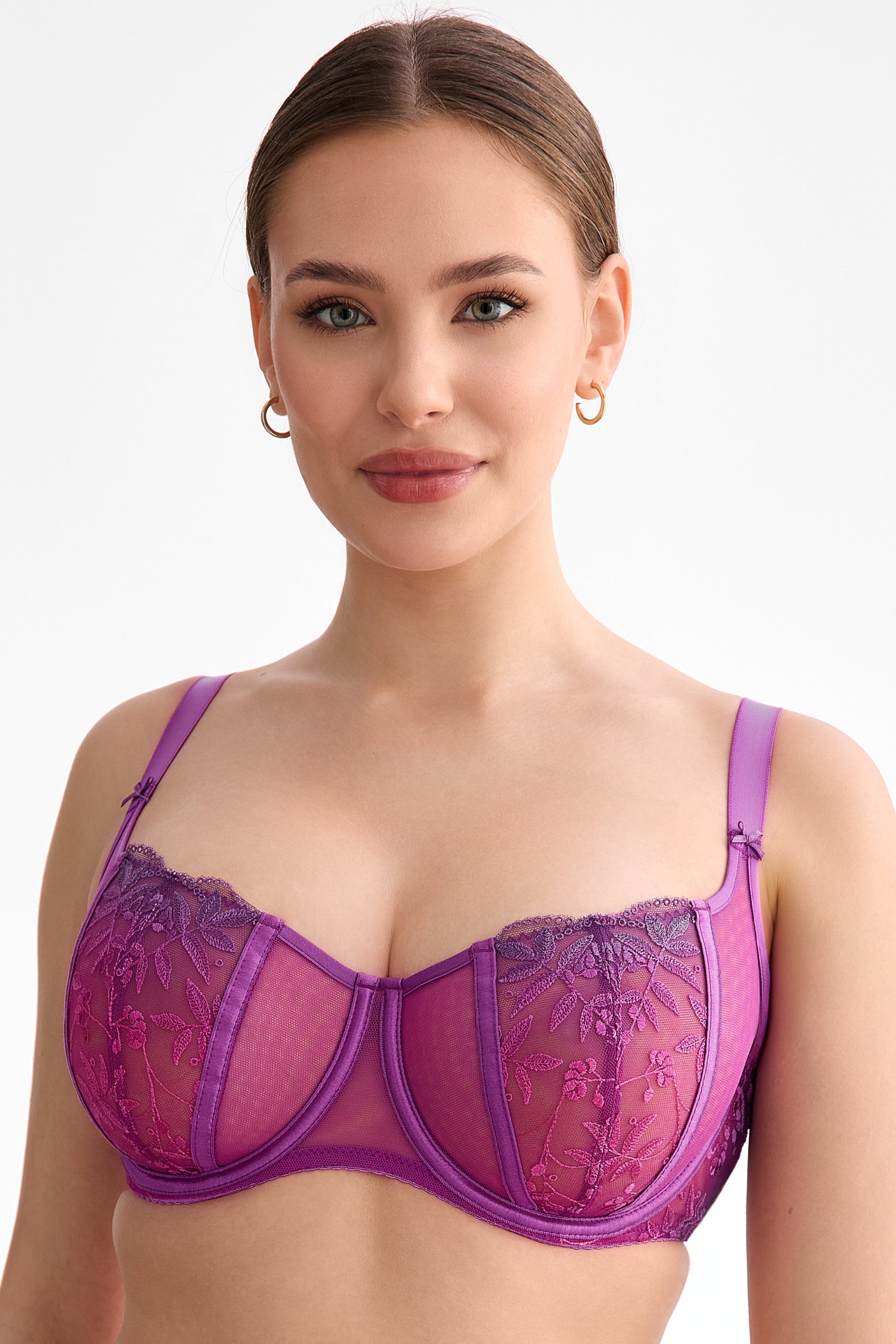 Biustonosz Fiora fuksja-ombre B136 Soft Balconette