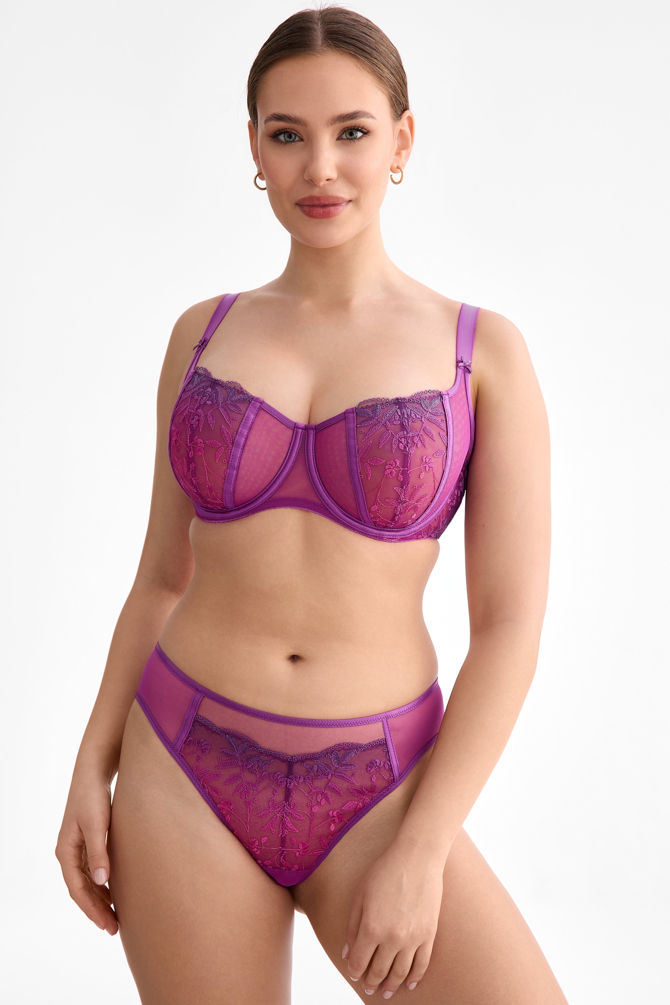 Biustonosz Fiora fuksja-ombre B136 Soft Balconette