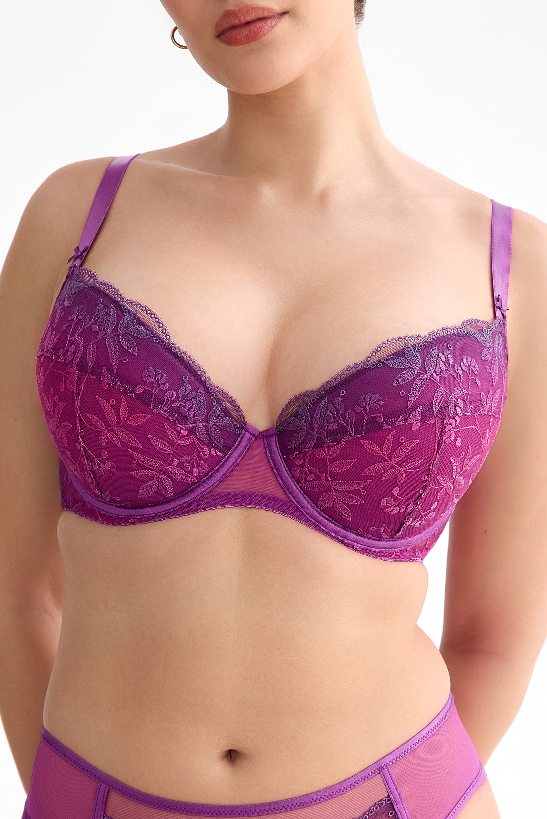 Biustonosz Fiora fuksja-ombre B214 Push Up