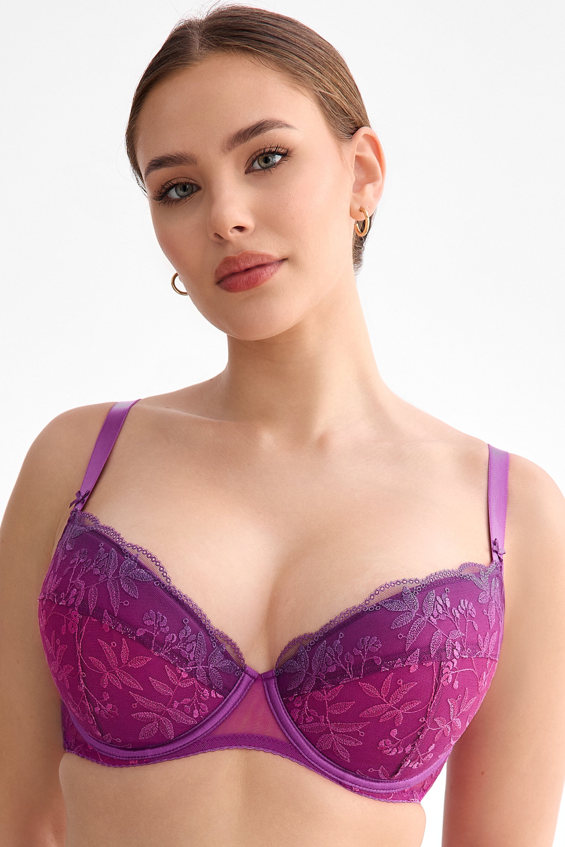 Biustonosz Fiora fuksja-ombre B214 Push Up