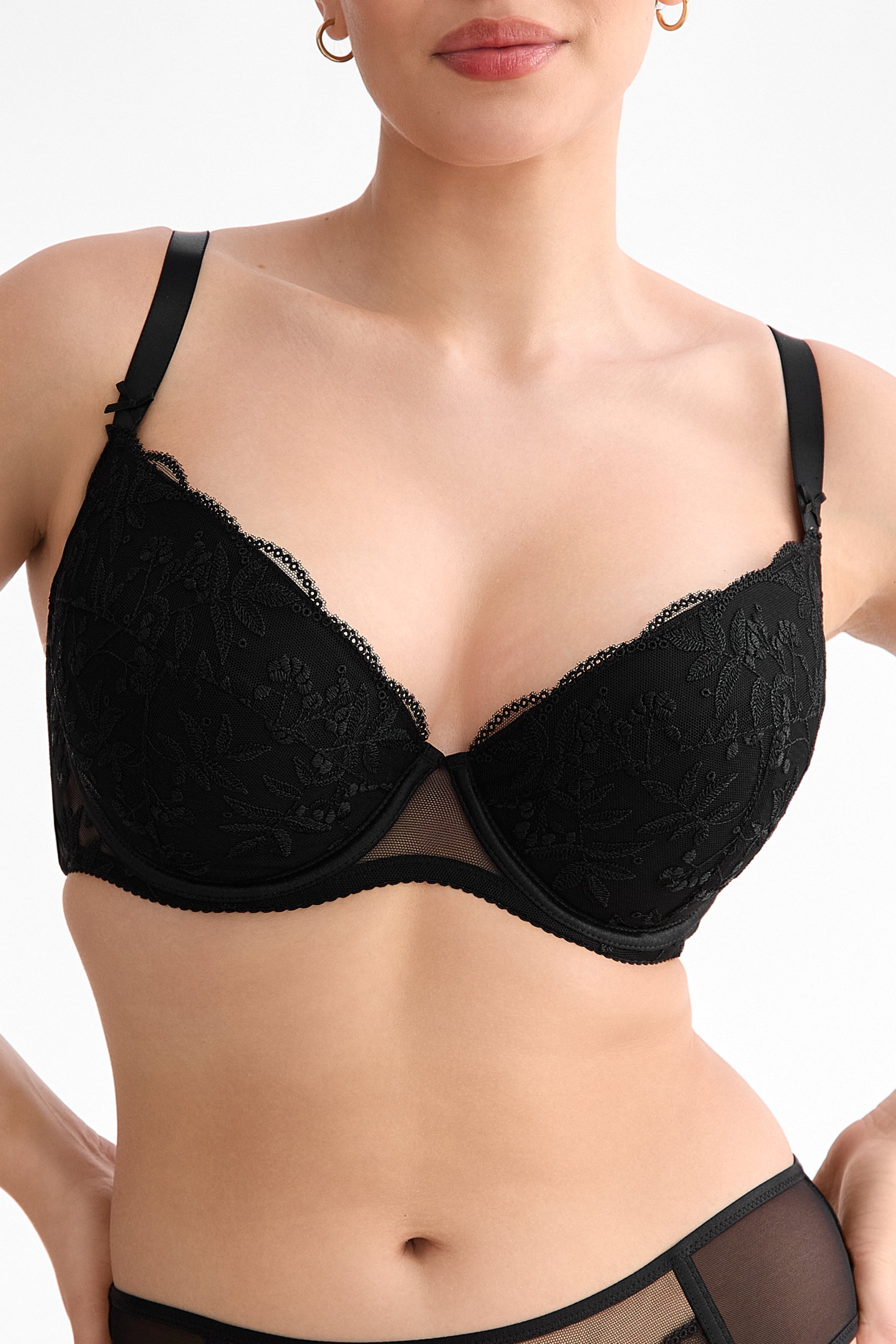 Biustonosz Fiora czarny B214 Push Up