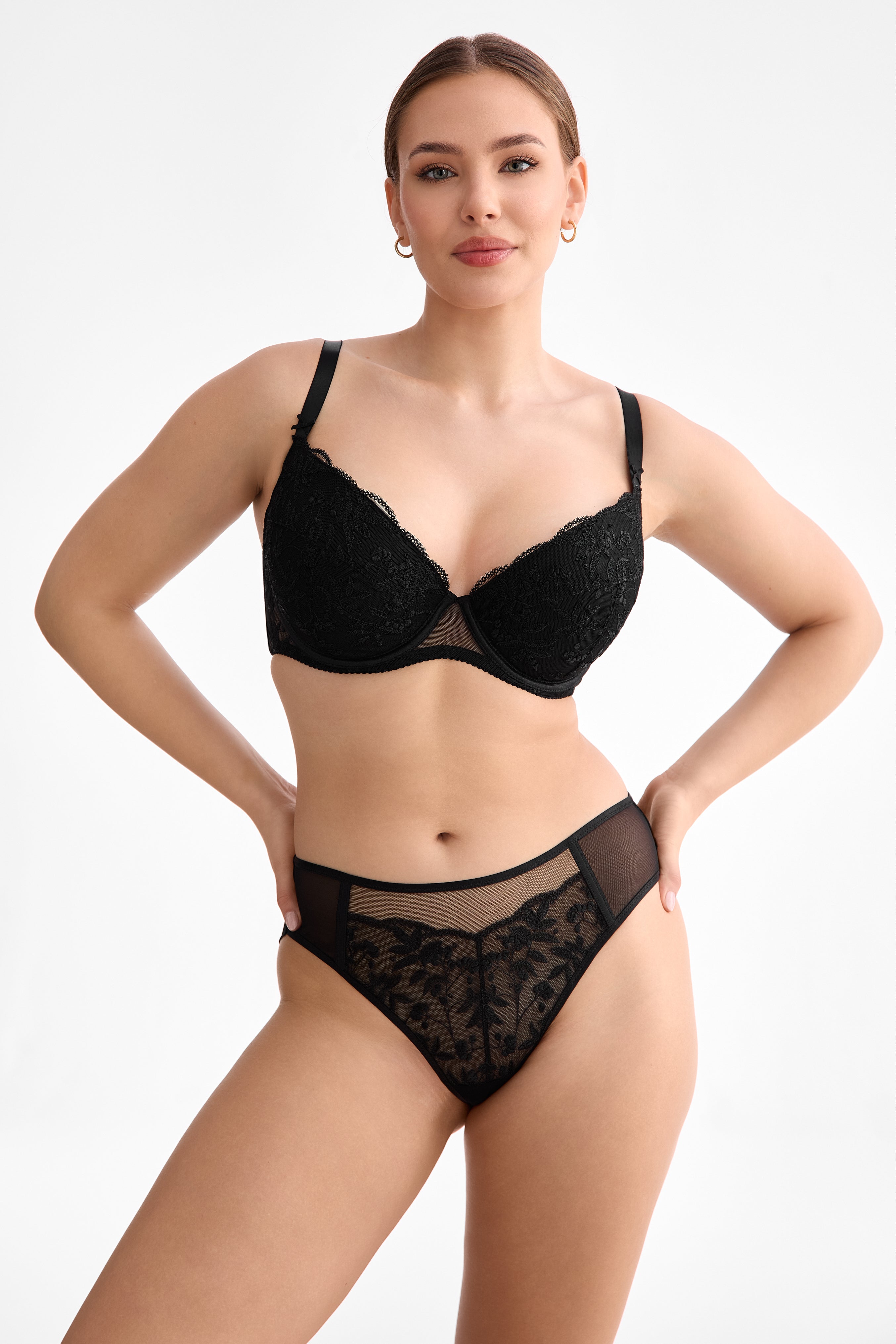 Biustonosz Fiora czarny B214 Push Up