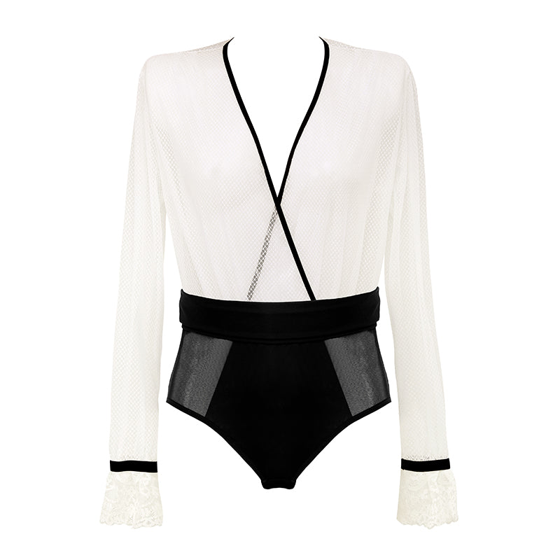 Body Blanche śmietankowo-czarny D921