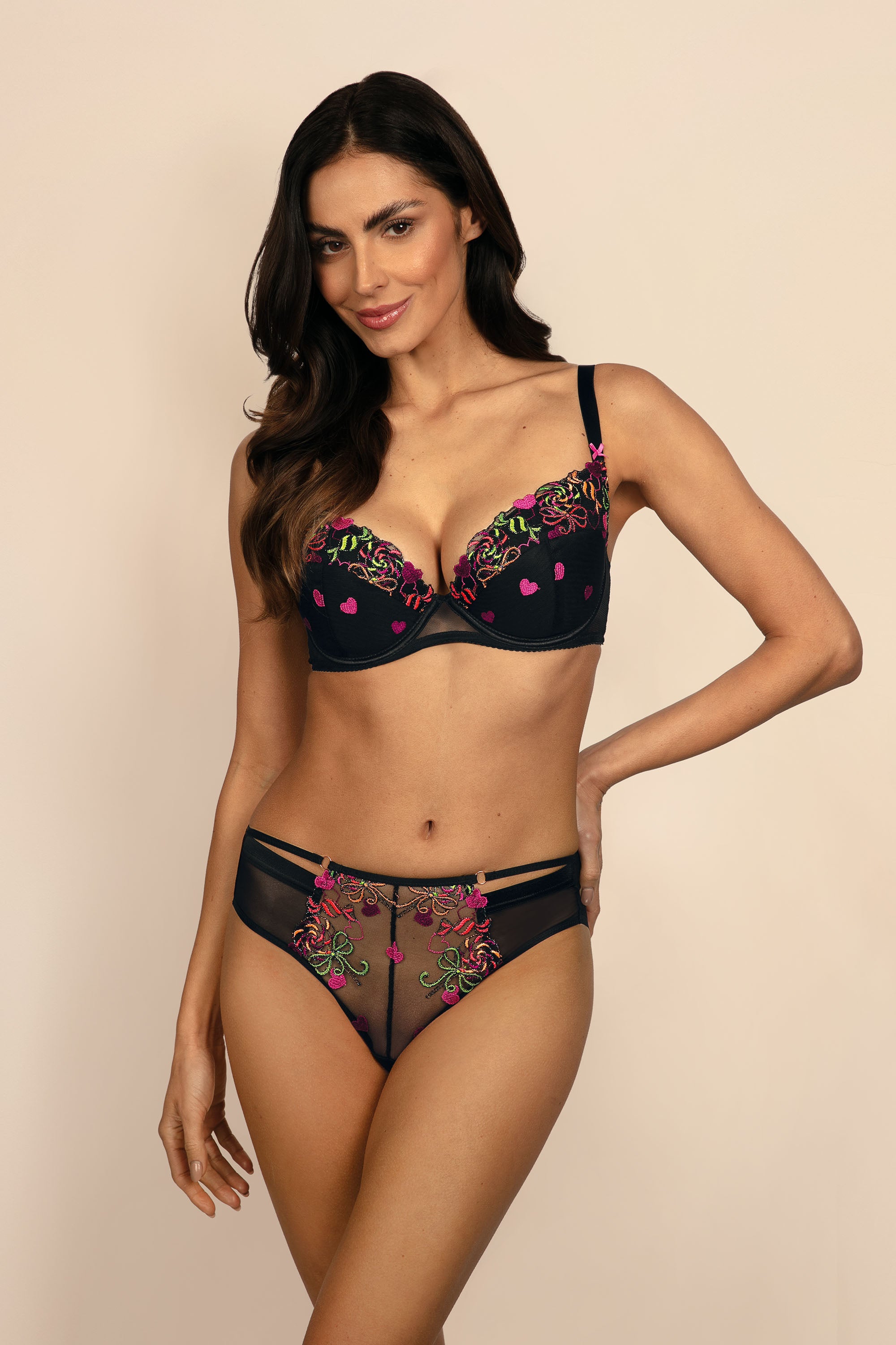 Biustonosz Lola czarny B214 Push Up