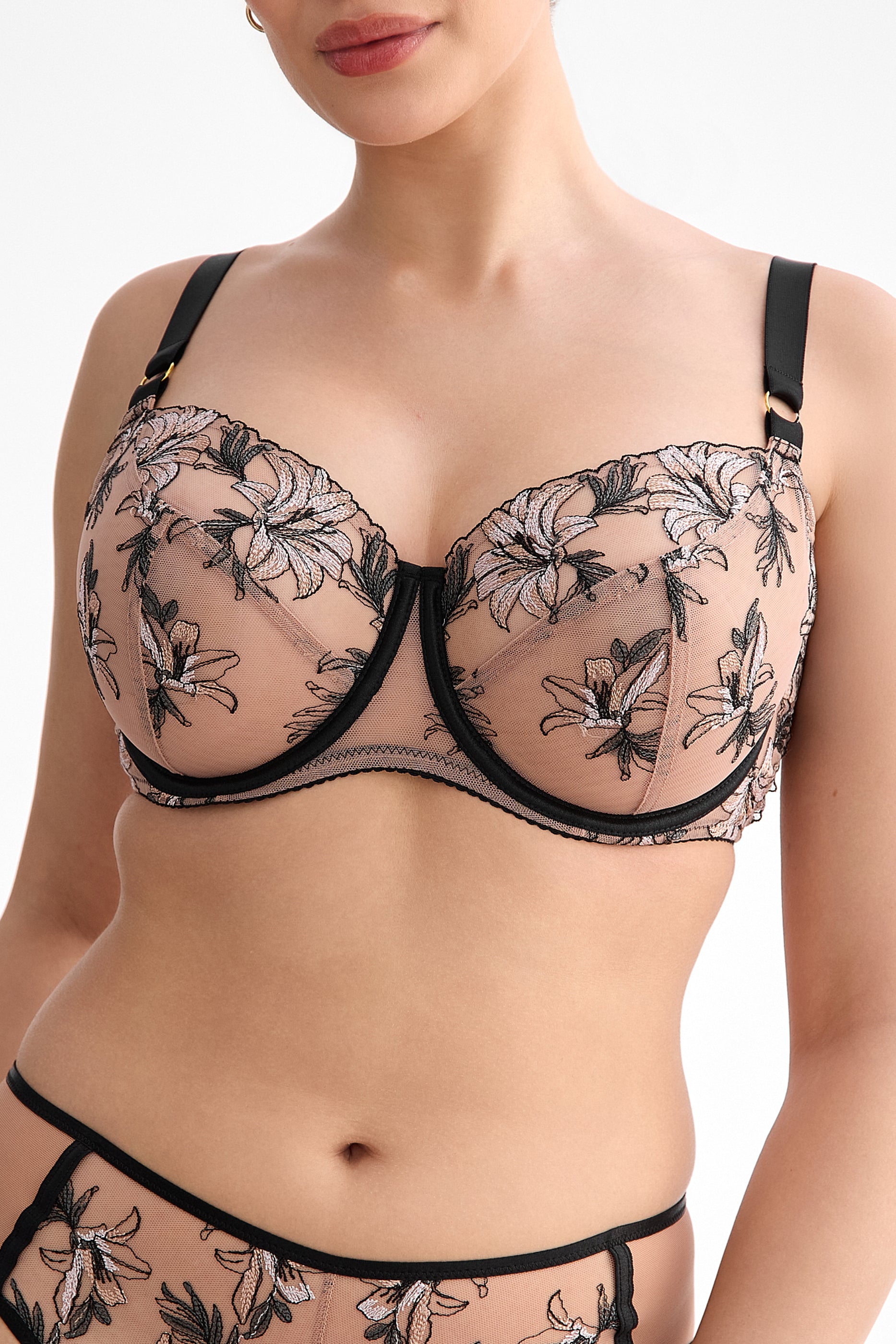Biustonosz Salma beżowo-czarny B161 Soft