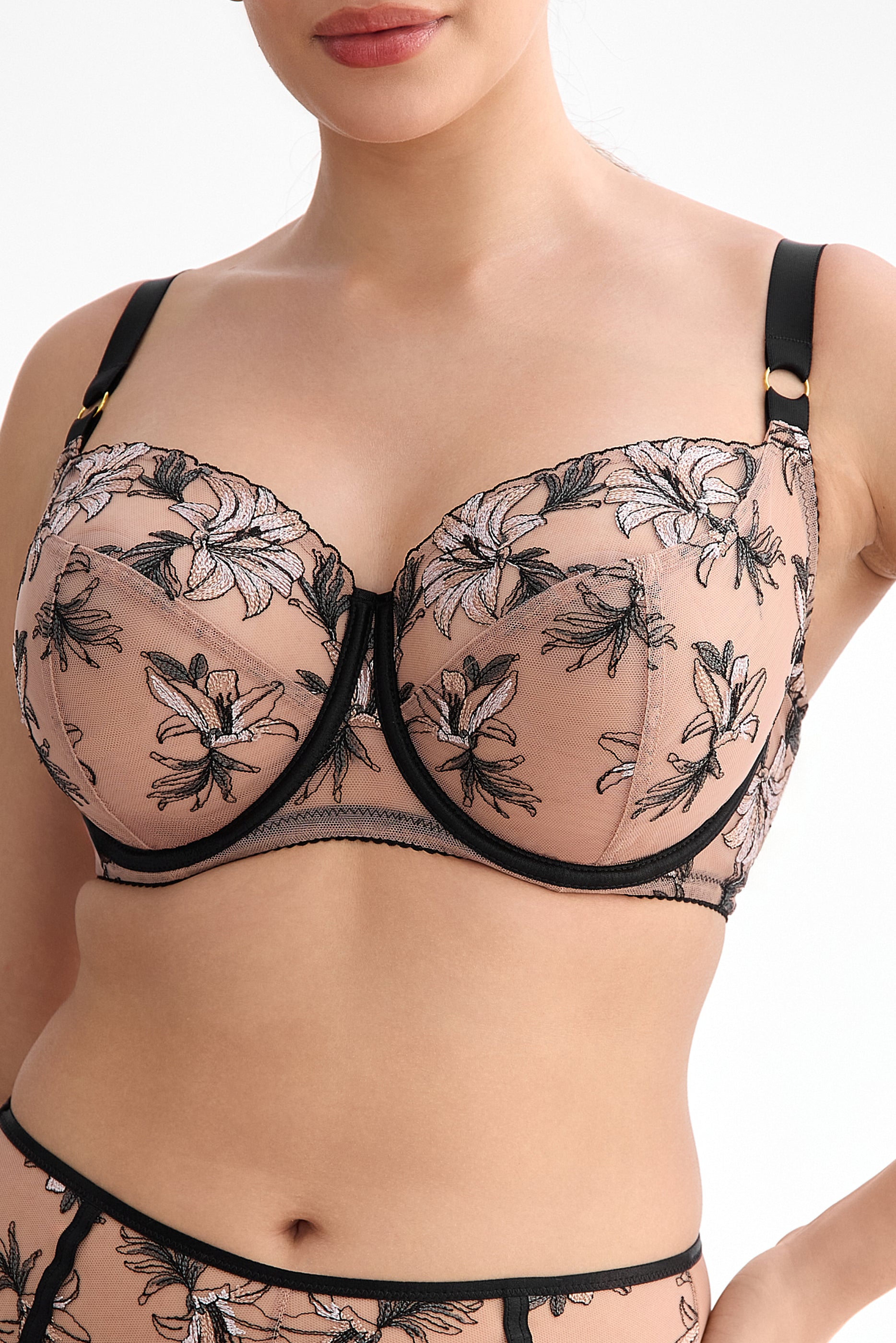 Biustonosz Salma beżowo-czarny B171 Soft