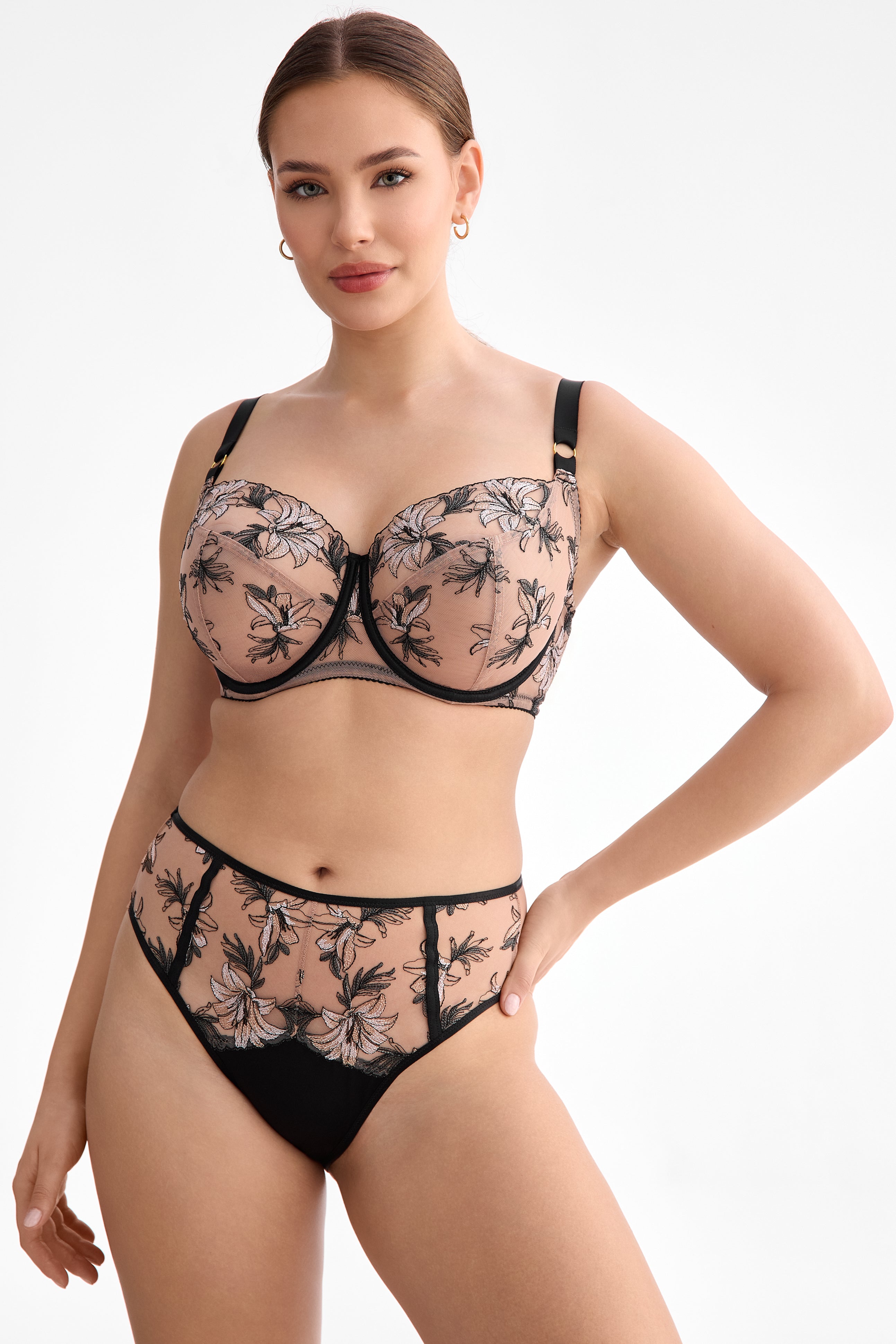 Biustonosz Salma beżowo-czarny B171 Soft