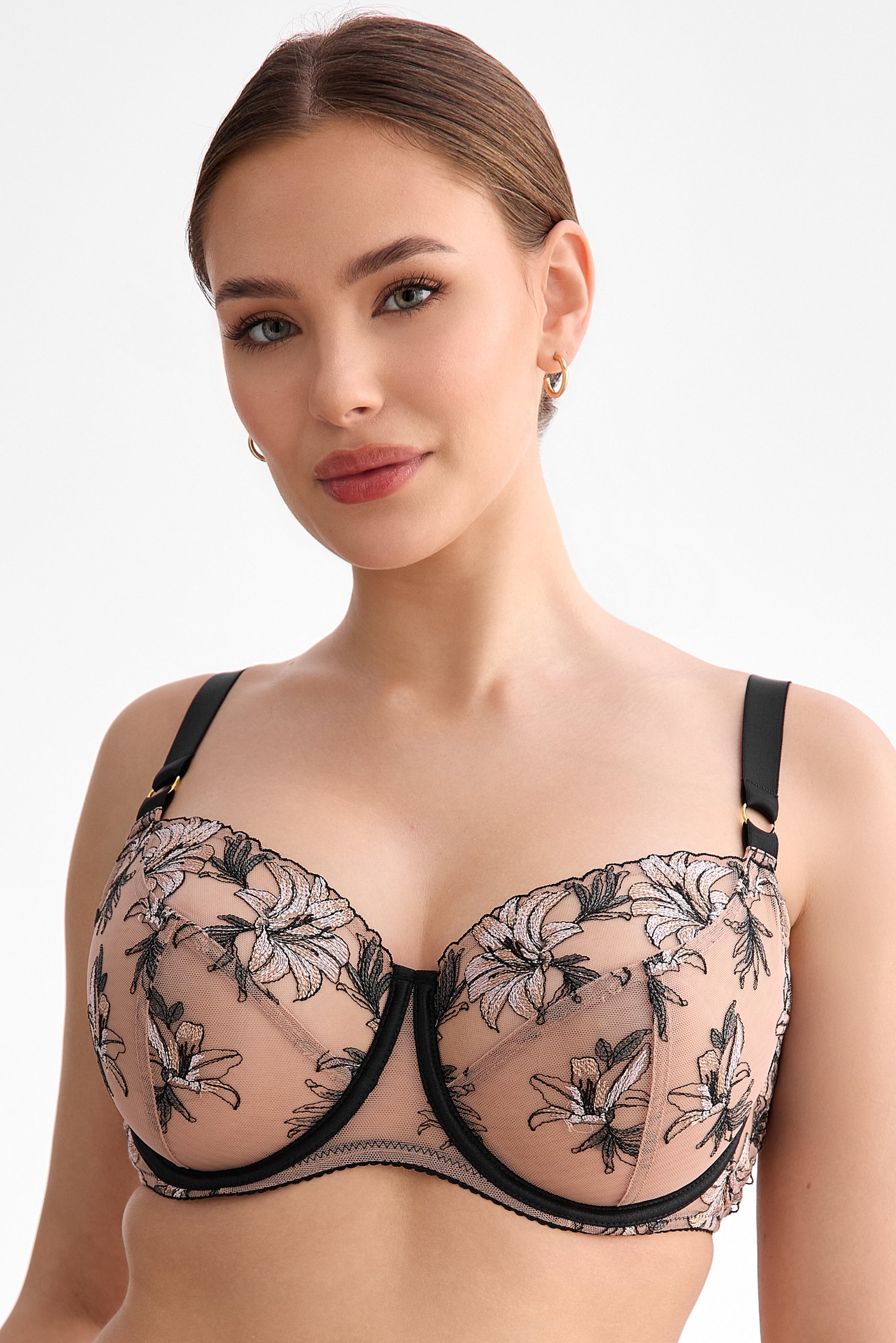 Biustonosz Salma beżowo-czarny B161 Soft